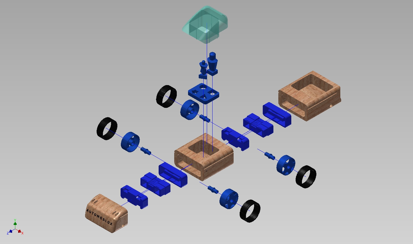 3D CAD (Inventor) Autoblox Explosion